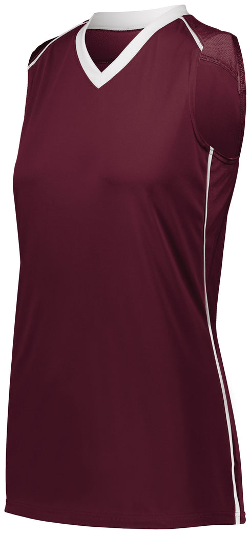 Augusta Sportswear Ladies Rover Jersey (1687), Color 'Maroon/White'
